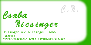 csaba nicsinger business card